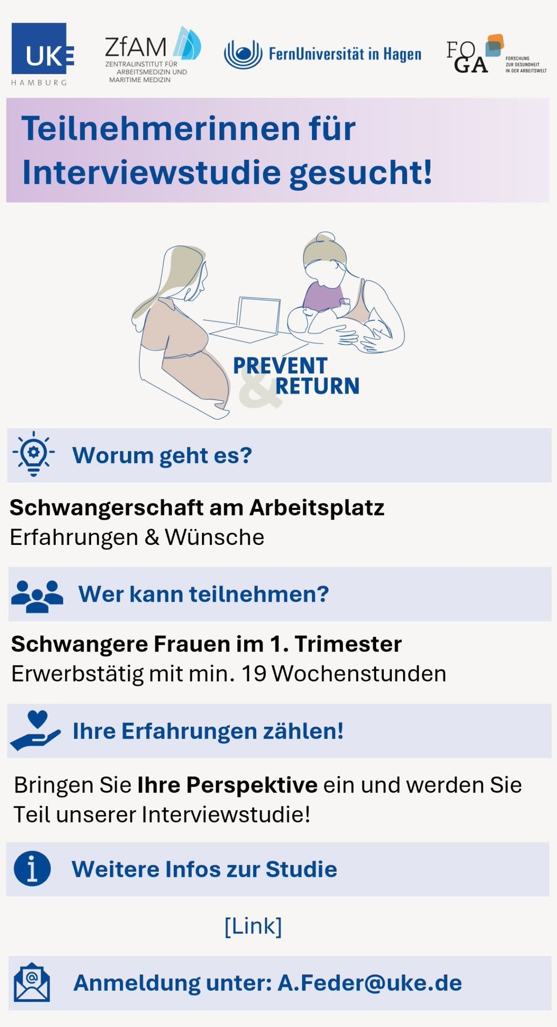 Schwanger und berufstätig? Studie! 