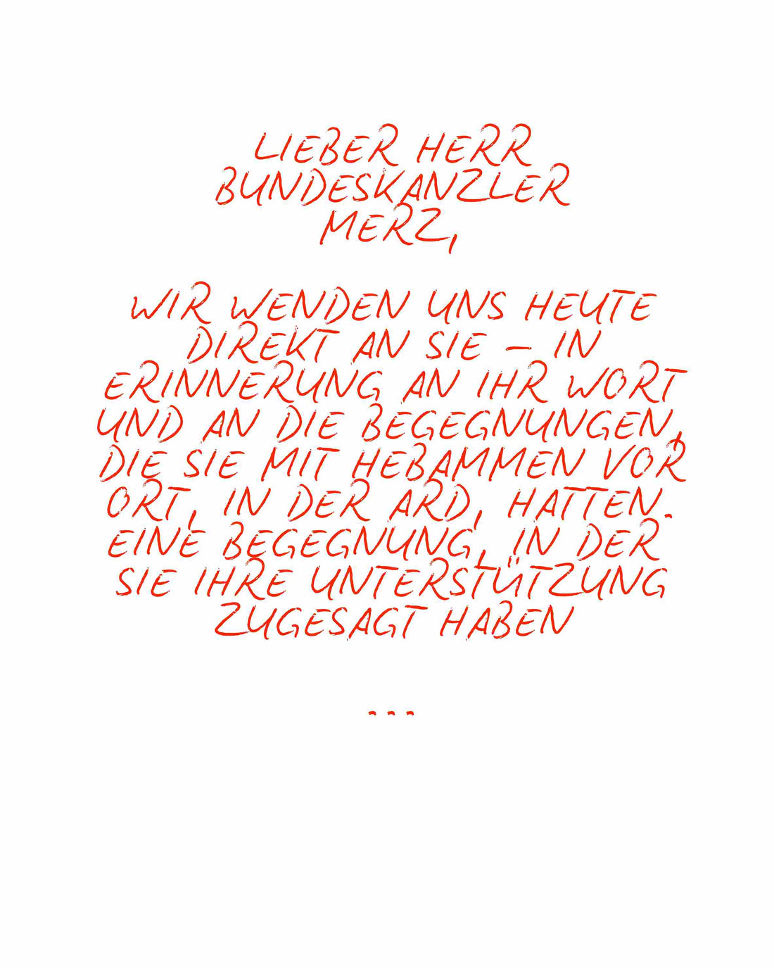 bundeskanzler merz hebamme brief vorlage