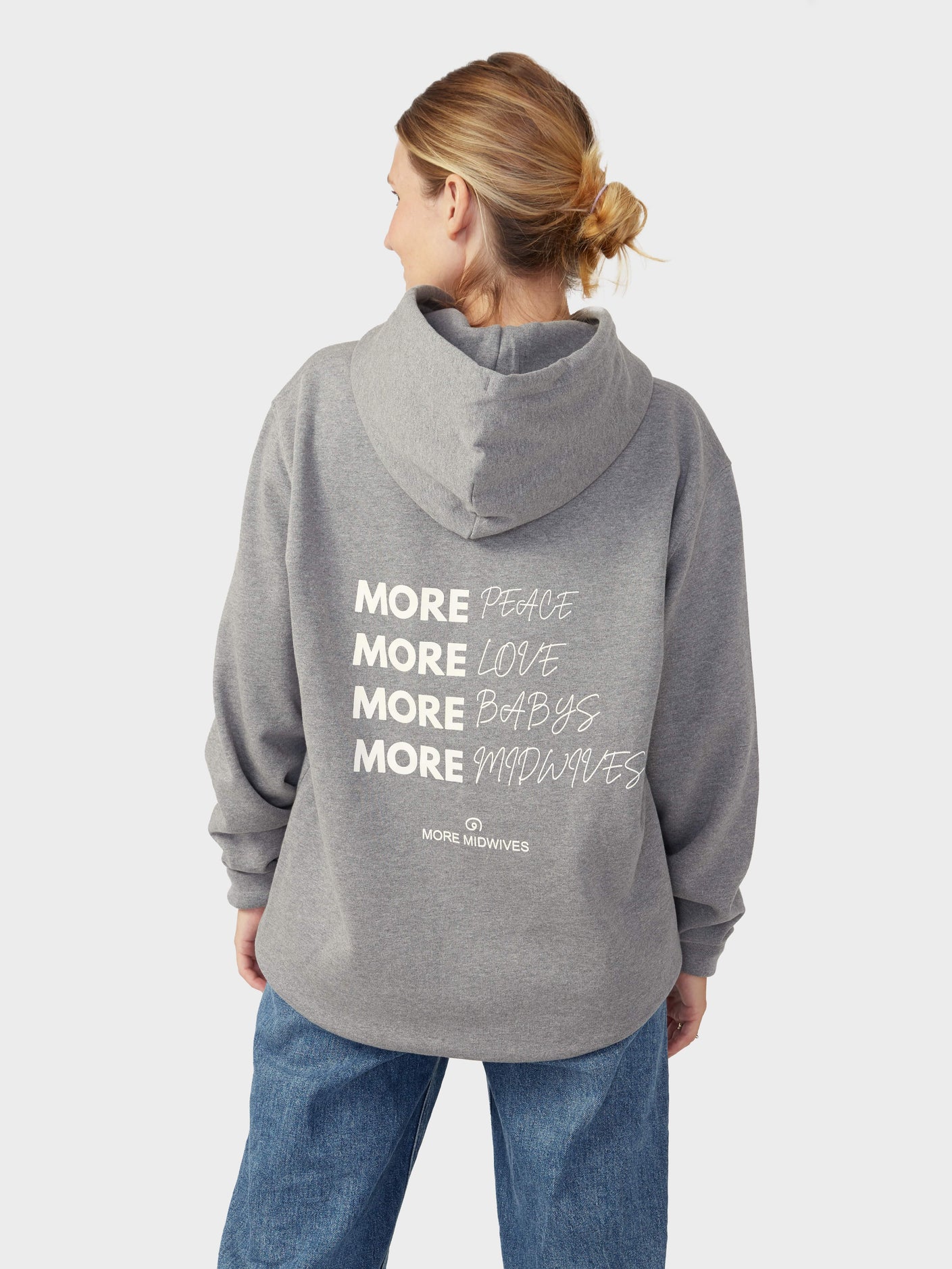 MORE MIDWIVES Hoodie grau back