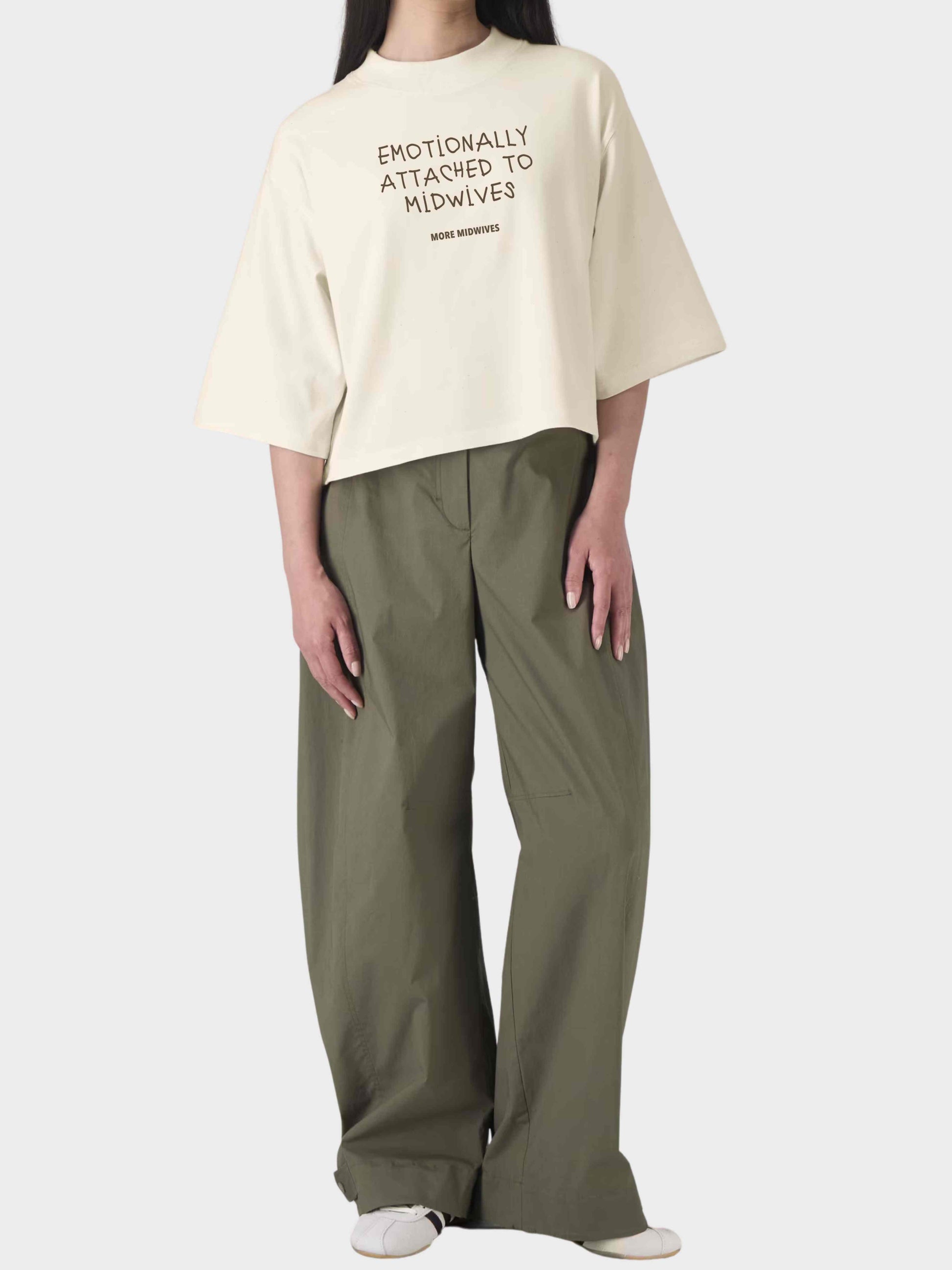 Hebammen Shirt Cropped Oversized Top MORE MIDWIVES